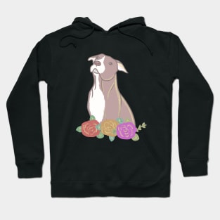 Pitbull and flowers Hoodie